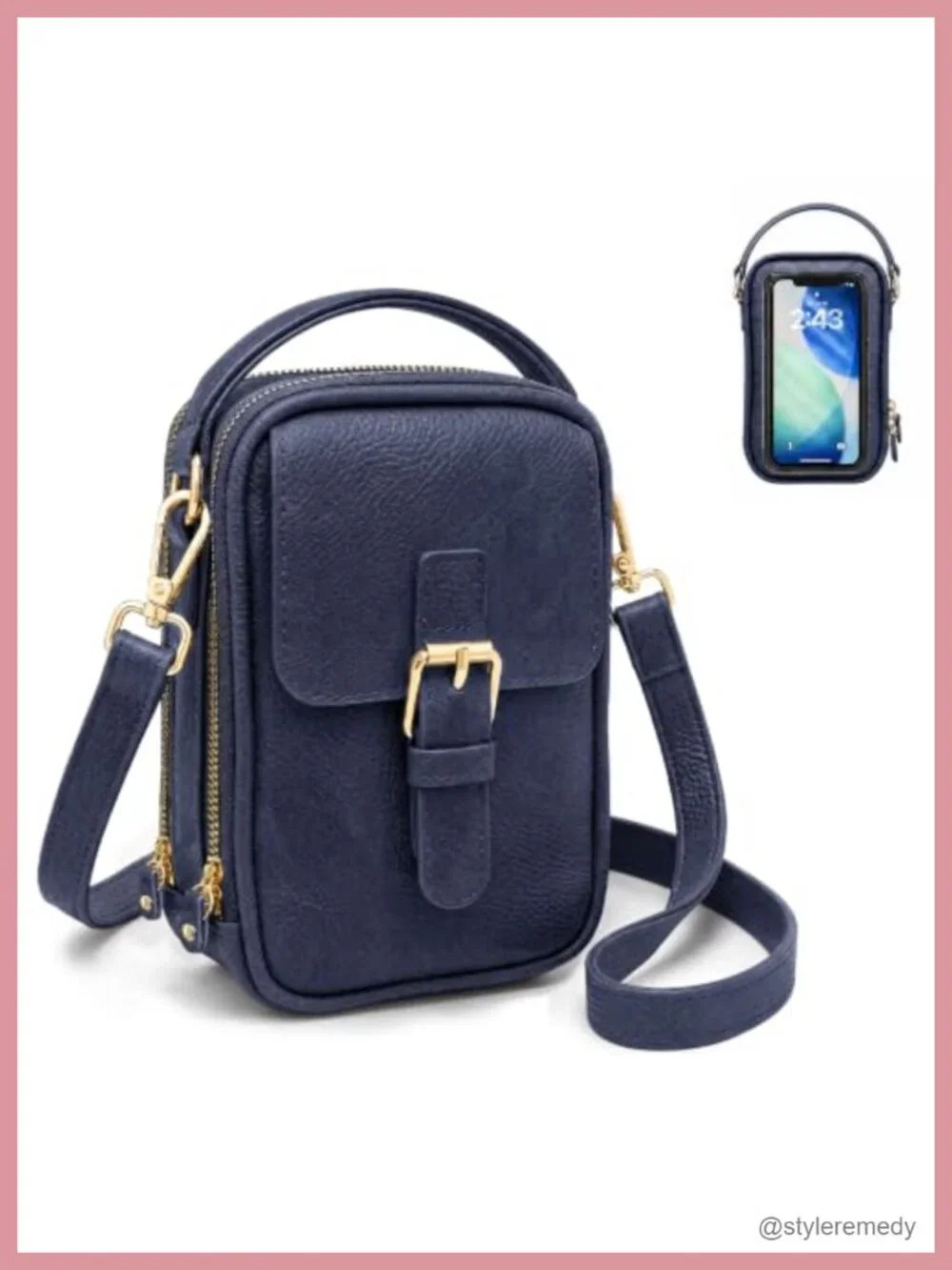 Crossbody Phone Purse Wallet RFID Blocking PU Leather Touchscreen Bag Women